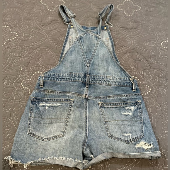 American Eagle Outfitters Women Denim Short Overalls Size XS - Picture 3 of 8